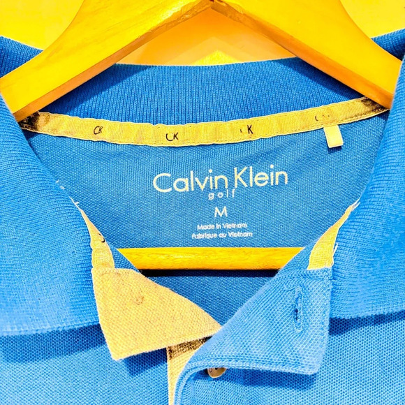 CALVIN KLEIN – Royal blue cotton polo shirt | Men’s Medium * - Picture 5 of 6